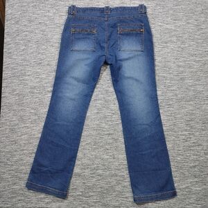 Old Navy Womens Jeans Size 14 Low Rise Stretch Blue Denim Zippered Pockets 36x32